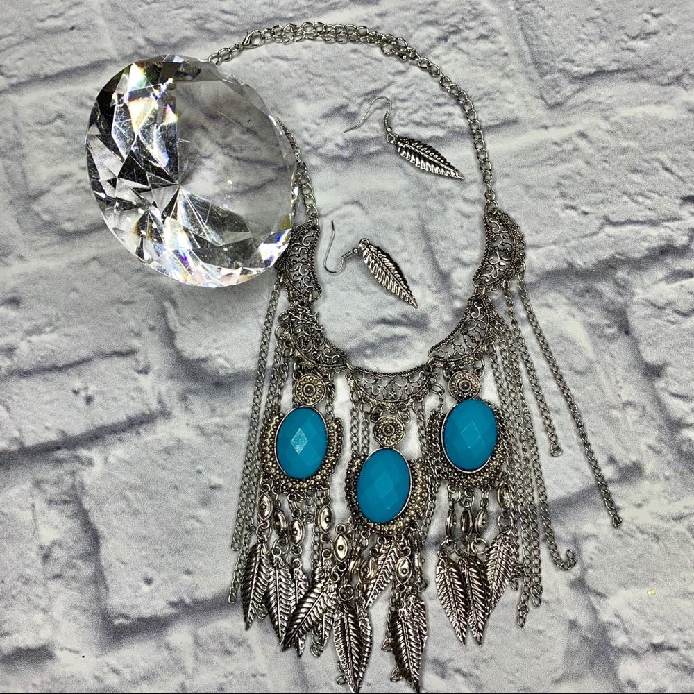 Vintage Tassel Necklace and Earrings